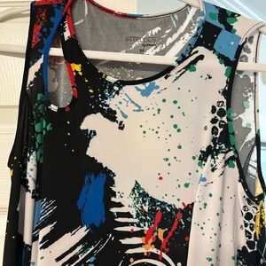 Attitudes by Renee Graffiti Glam Jersey Keyhole Midi Dress